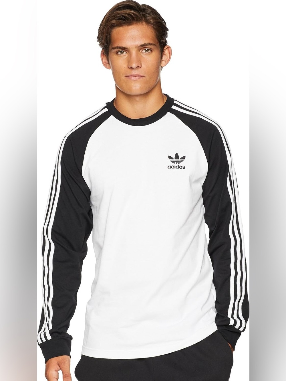 Adidas Originals Men’s 3-stripe Long Sleeve Tee Shirt S